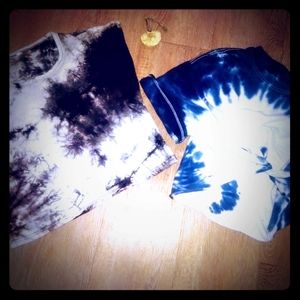 Two tye dyed crop tops